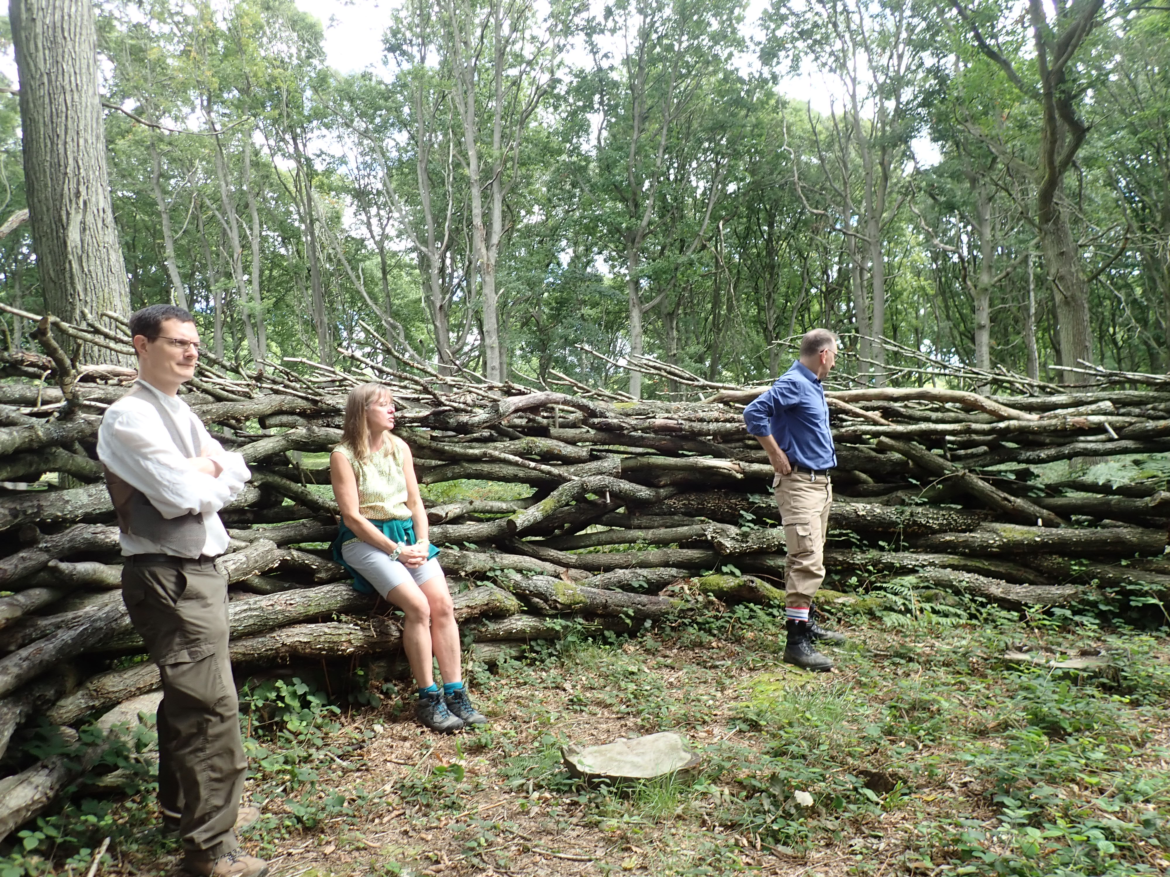 Prof John Holmes, Jenny Robbins and Prof Rob Mackenzie in the Dragon's Nest Ruskin Land.JPG