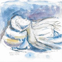 Tomb of Ilaria di Corretto watercolour by Anthony Harris